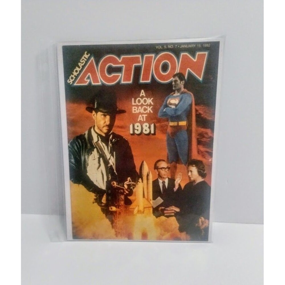 VINTAGE SCHOLASTIC ACTION MAGAZINE A LOOK BACK AT 1981 JANUARY 15 1982
